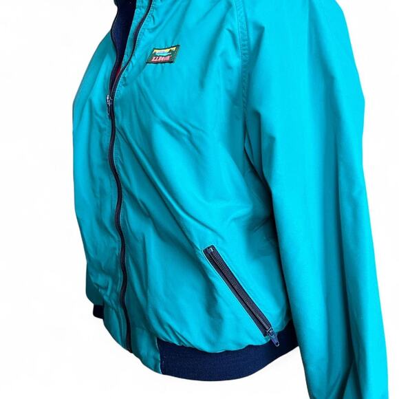 LL Bean Women’s Vintage 80s Teal Three Seasons Jacket With Navy Blue Fleece - Picture 6 of 8